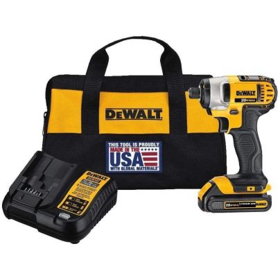 The DeWalt 20V MAX ¼-Inch Impact Driver Kit, which includes the impact driver, battery, charger, and bag.