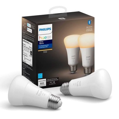 The Best Energy Efficient Light Bulbs Option: Philips Hue White 2-Pack A19 LED Smart Bulb