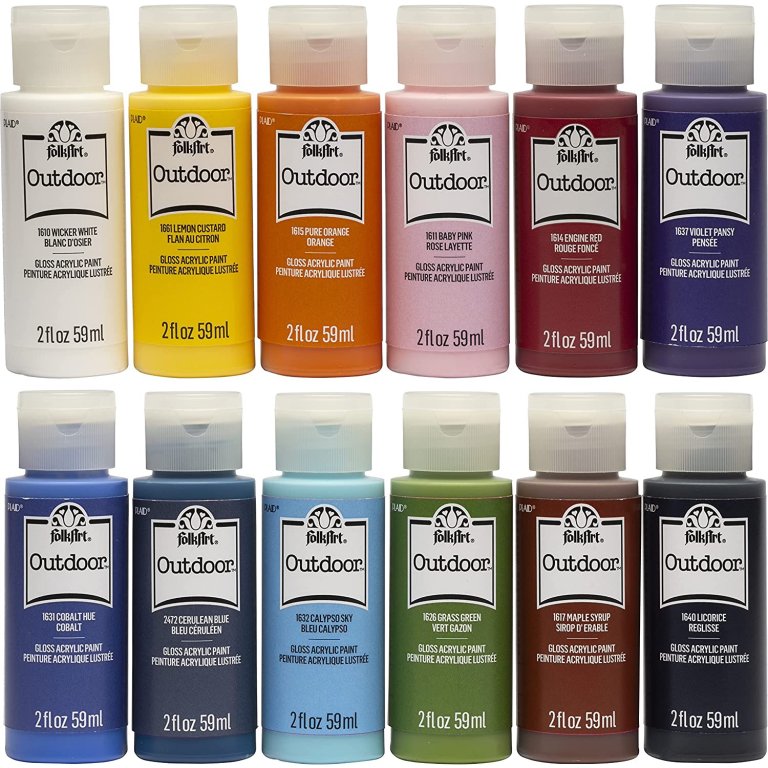  The Best Paint For Wood Crafts Option: FolkArt Outdoor Gloss Acrylic Craft Paint Set