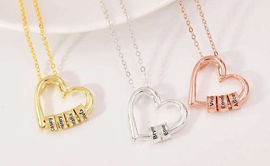 Cheap Mother’s Day Gifts Option: Personalized Family Heart Pendant Necklace