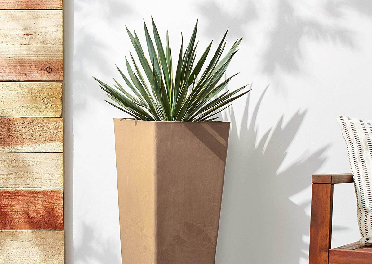 The Best Recycled Plastic Outdoor Furniture Pieces Option: Cement Square Planter