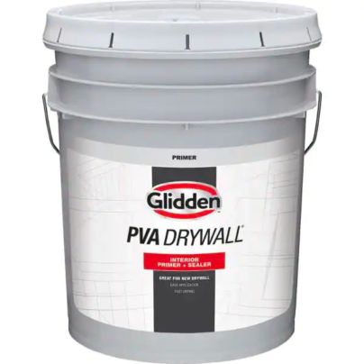 The Best Drywall Primers Option: Glidden PVA 5 gal. Drywall Interior Primer
