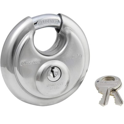 The Best Lock For Storage Units Option: Master Lock 40DPF Stainless Steel Discus Padlock