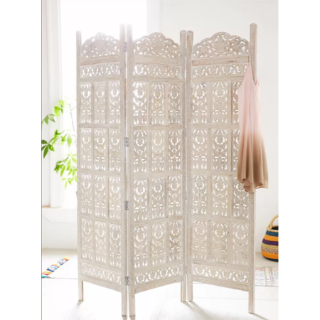 Urban Outfitters Amber Carved Wood Room Divider