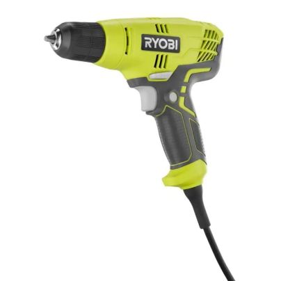 The Ryobi 5.5 Amp Corded ⅜-Inch Drill on a white background.