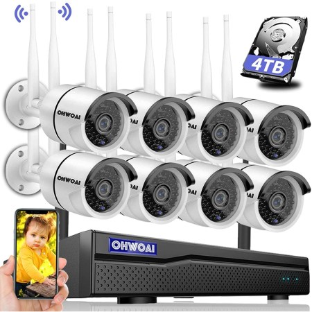 Ohwoai Security Camera System Wireless 