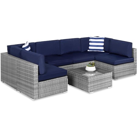Best Choice Products 7-Piece Modular Wicker Sectional