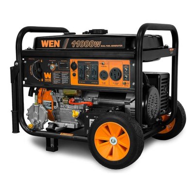 Wen DF1100T Dual-Fuel Generator With Wheel Kit on white background
