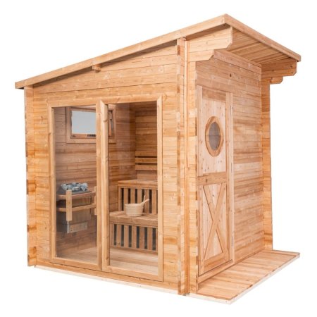  The Best Outdoor Saunas Option: Redwood Outdoors 8-Person Thermowood Garden Sauna