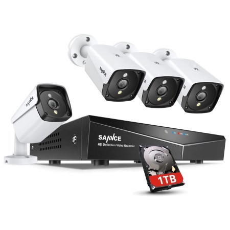 Sannce 4-Camera, 4-Channel 5MP PoE Security System 