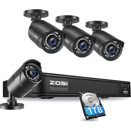 Zosi 1080p H.265+ PoE Home Security Camera System 