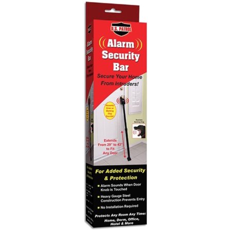  U.S. Patrol Alarm Security Bar in its box on a white background