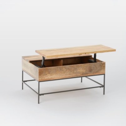 The Best Lift Top Coffee Tables Option: West Elm Industrial Storage Pop-Up Coffee Table