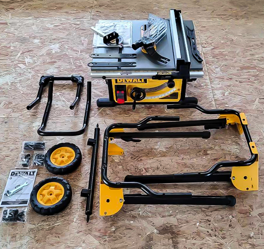 Dewalt 10-inch table saw before assembly