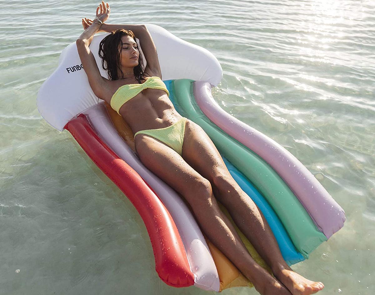 The Most Popular Pool Floats Option Funboy Giant Inflatable Rainbow Lounger