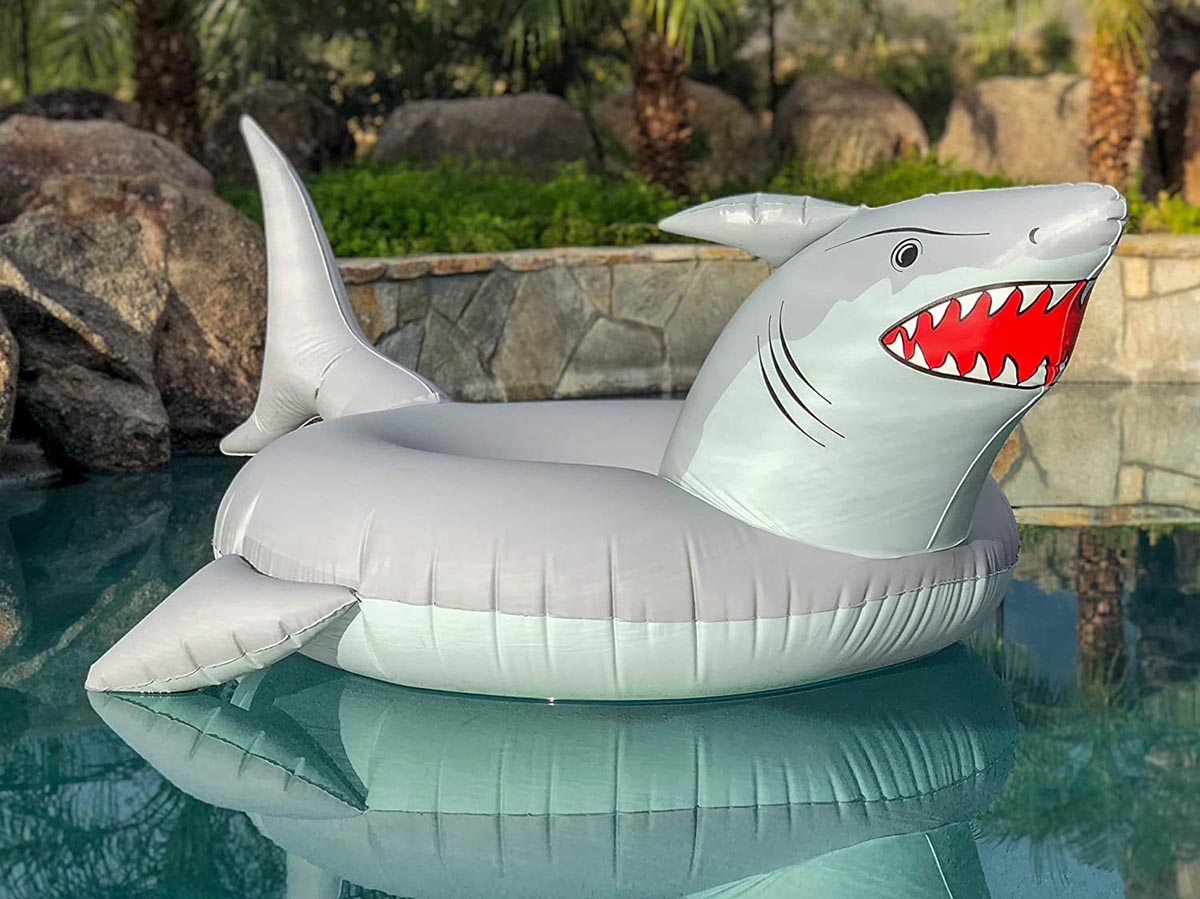 The Most Popular Pool Floats Option ‘Great White Bite’ Shark Party Tube