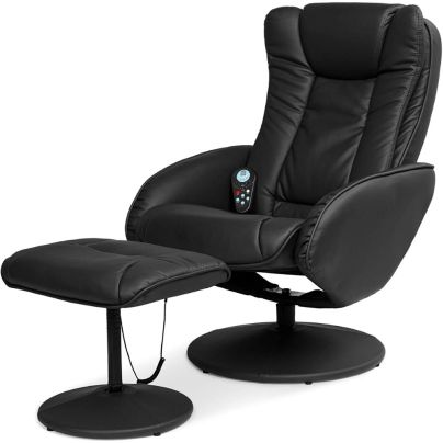 Best Choice Products Electric Massage Recliner with stool on a white background