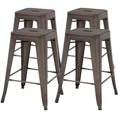 The Best Outdoor Bar Stools Option: FDW Stackable Metal Bar Stools