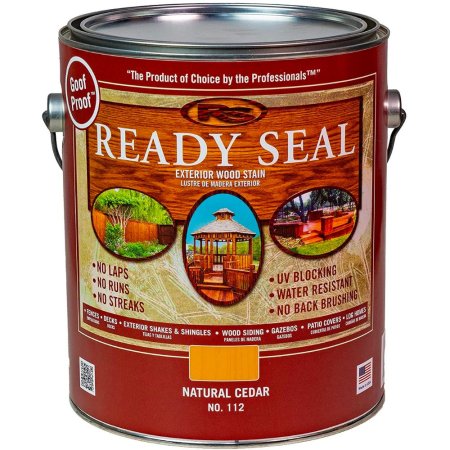  A can of Ready Seal Wood Stain and Sealer on a white background.