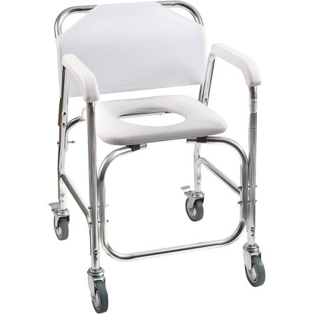 DMI Rolling Shower Chair, Commode Transport Chair