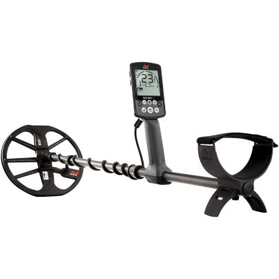 The Minelab Equinox 600 Metal Detector on a white background.