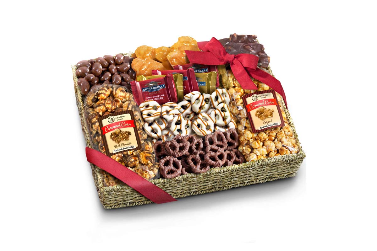 The Best Gifts for Realtors Option Chocolate, Caramel, and Crunch Grand Gift Basket
