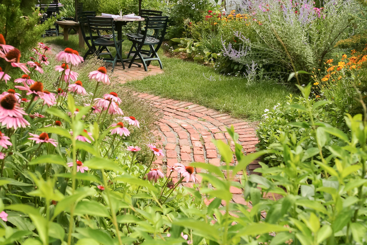 old brick garden path
