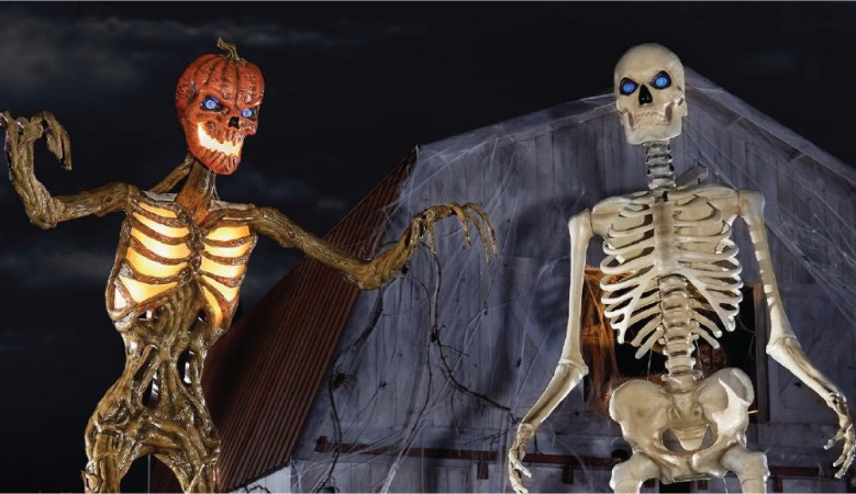 Home Depot's 12-Foot Skeleton and Inferno Pumpkin Skeleton for Halloween