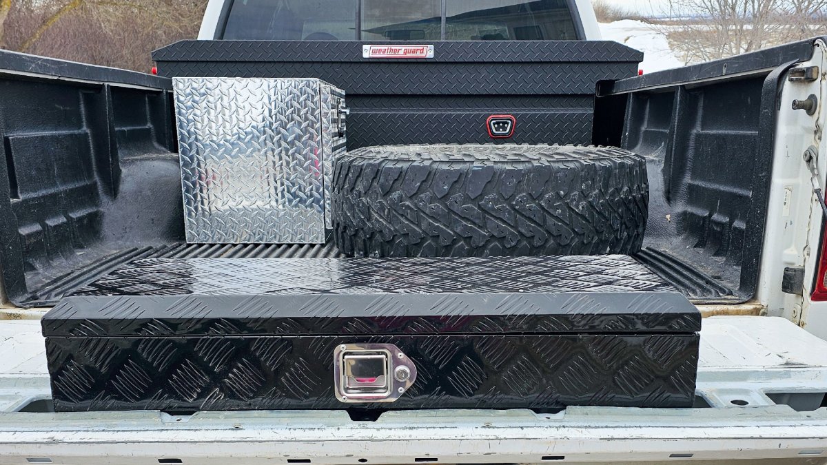 BattoneCo truck tool box in use