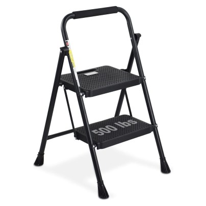 The HBTower 2-Step Folding Ladder on a white background.
