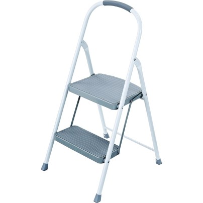 The Rubbermaid 2-Step Steel Step Stool on a white background.