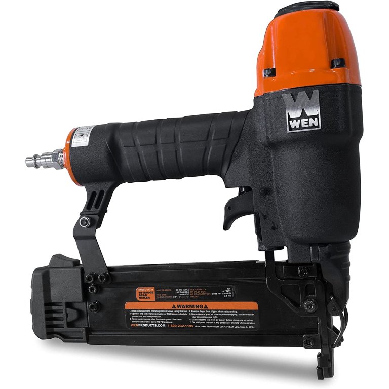 The Best Nail Guns for Fencing Option: Wen 61721 18-Gauge Pneumatic Brad Nailer