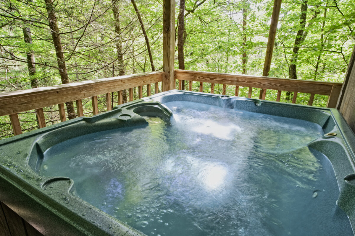 hot tub on a deck