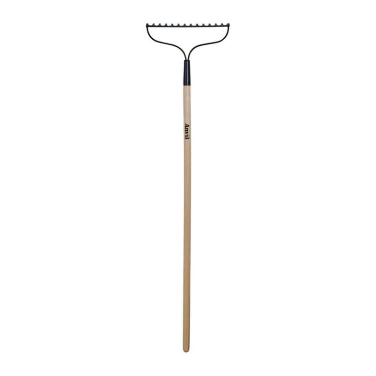  Anvil 51 Wood Handle Steel 14-Tine Bow Rake on white background