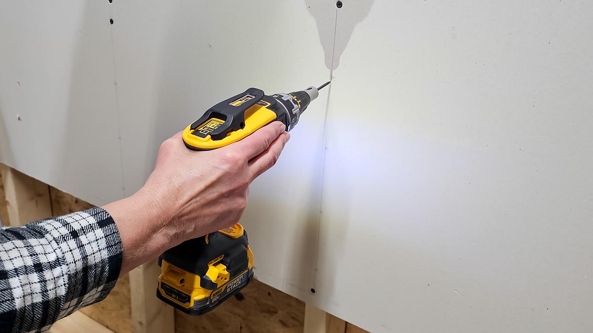 The Best Drywall Screw Gun DeWalt drywall screwgun in use