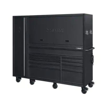 The Best Mechanic Tool Boxes Option: Husky 80" Heavy Duty 10-Drawer 3-Piece Combo Chest