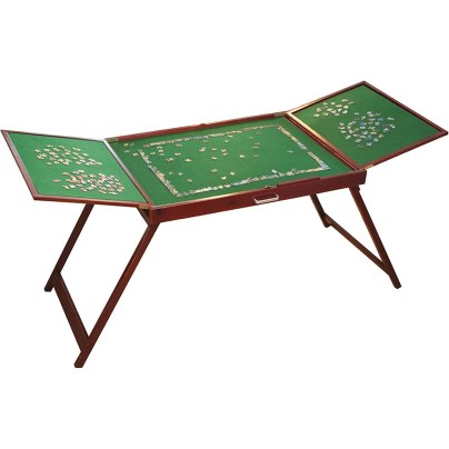 The Best Puzzle Tables Option: Bits and Pieces Fold-and-Go Wooden Jigsaw Table