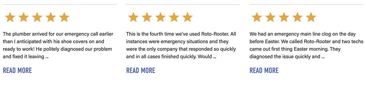 Roto Rooter Customer reviews