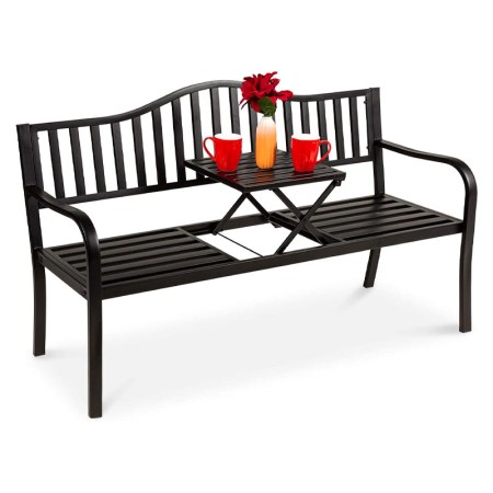 Best Choice Products Steel Bench with Middle Table 