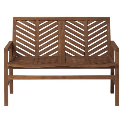 The Best Outdoor Benches Option: Walker Edison Vincent Patio Wood Loveseat Bench