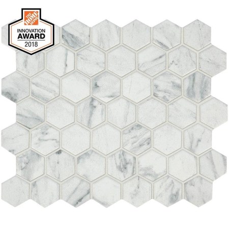 Lifeproof Carrara Ceramic Hexagon Mosaic Tile