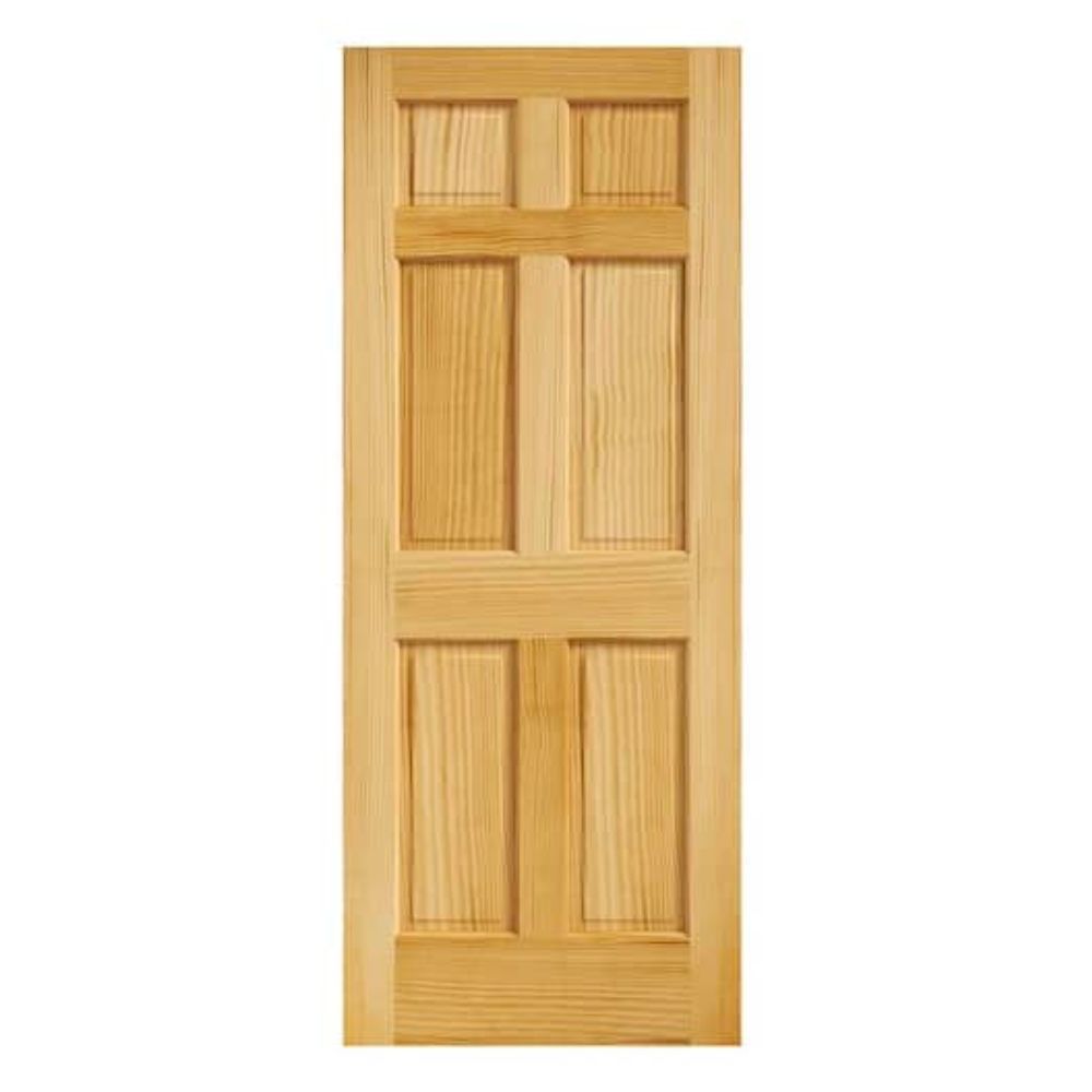 EightDoors 6-Panel Solid Unfinished Pine Wood Door