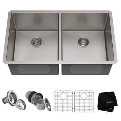 The Best Undermount Kitchen Sinks Option: Kraus Standart Pro Undermount Double Bowl Sink