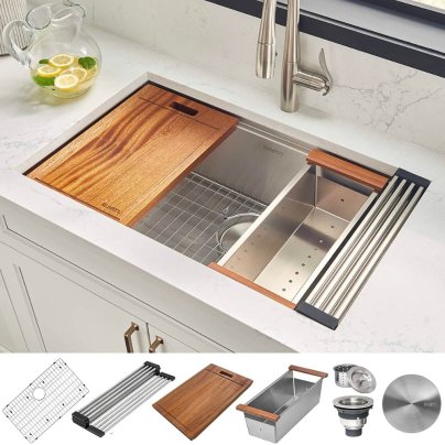 The Best Undermount Kitchen Sinks Option: Ruvati Roma Workstation Ledge Undermount Kitchen Sink
