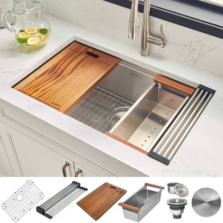 The Best Undermount Kitchen Sinks Option: Ruvati Roma Workstation Ledge Undermount Kitchen Sink