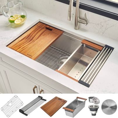 The Best Undermount Kitchen Sinks Option: Ruvati Roma Workstation Ledge Undermount Kitchen Sink