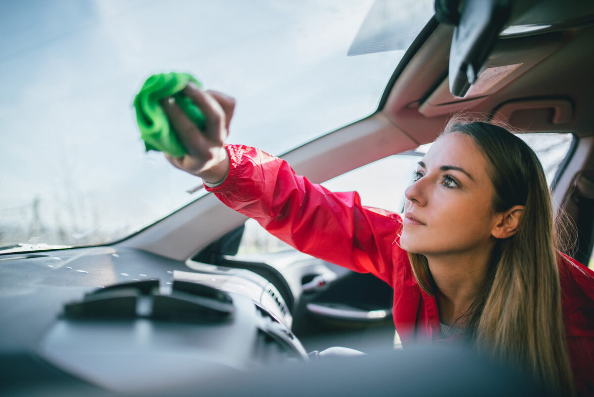Cleaning interior car windows