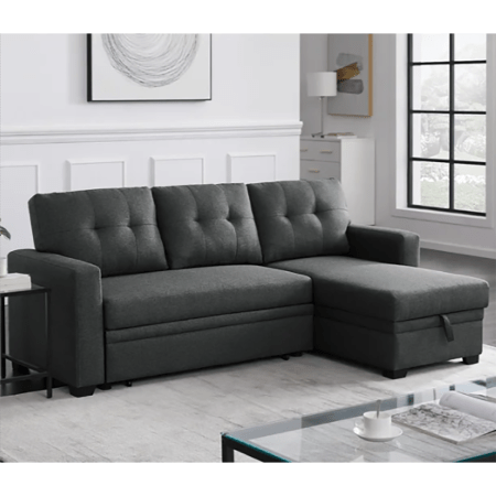 Mercury Row Anyan Linen Reversible Sleeper Sofa