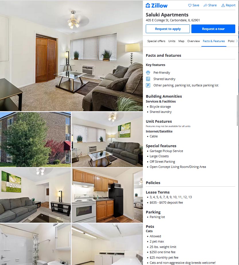 Zillow Review rental listing