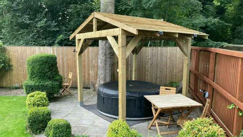 backyard hottub privacy ideas wooden